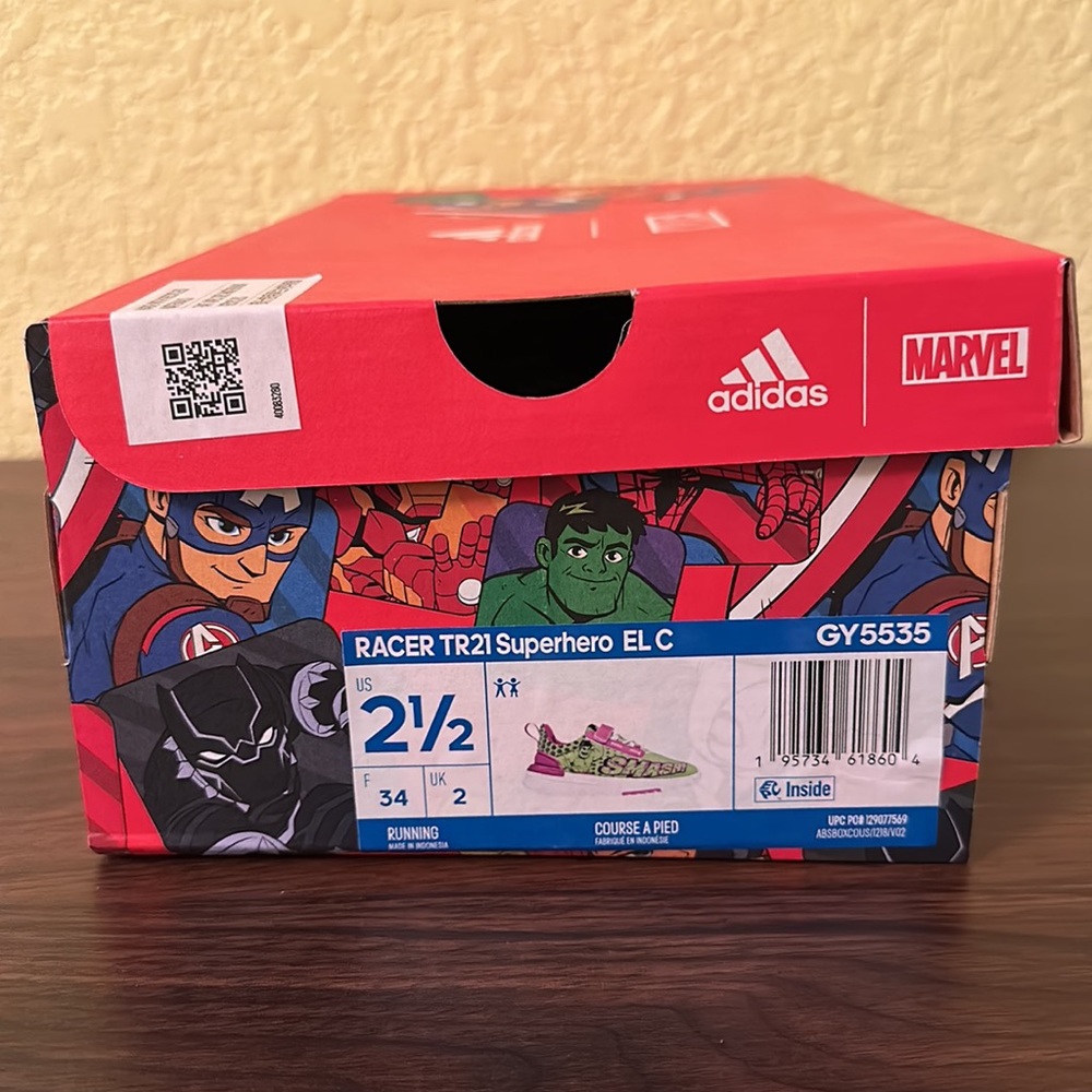 ADIDAS X MARVEL SUPER HERO ADVENTURES HULK RACER TR21 SHOES - Size 2.5 - NIB - Picture 6 of 6